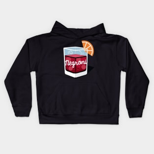 Negroni Retro Square Cocktail Bartender Retro Kids Hoodie